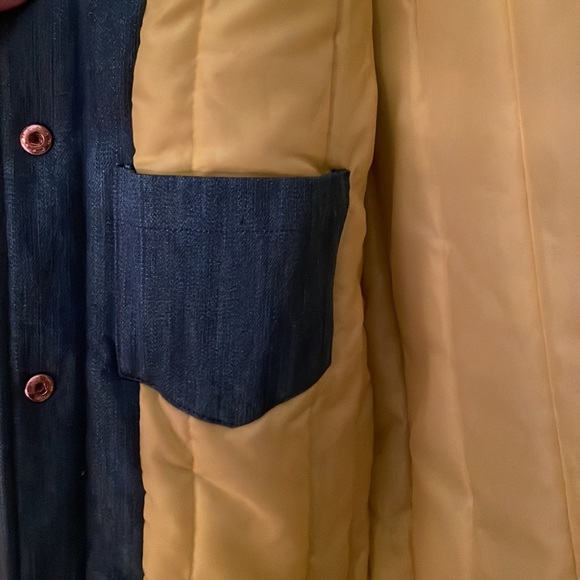 Guess Faux Fur Denim Color Block Coat - Picture 6 of 11